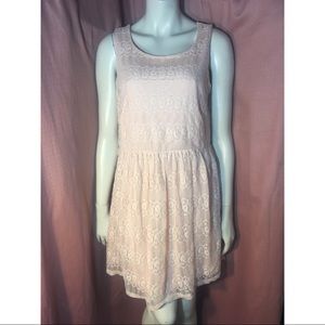 💕Light Pastel Pink Lace Formal Stretchy Dress XL
